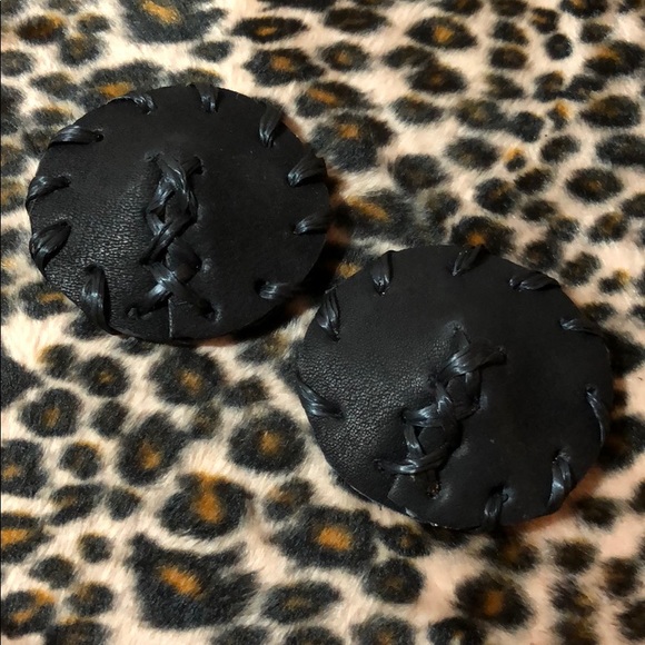 Leather Sinew pasties Nipple tassels burlesque - Picture 1 of 4